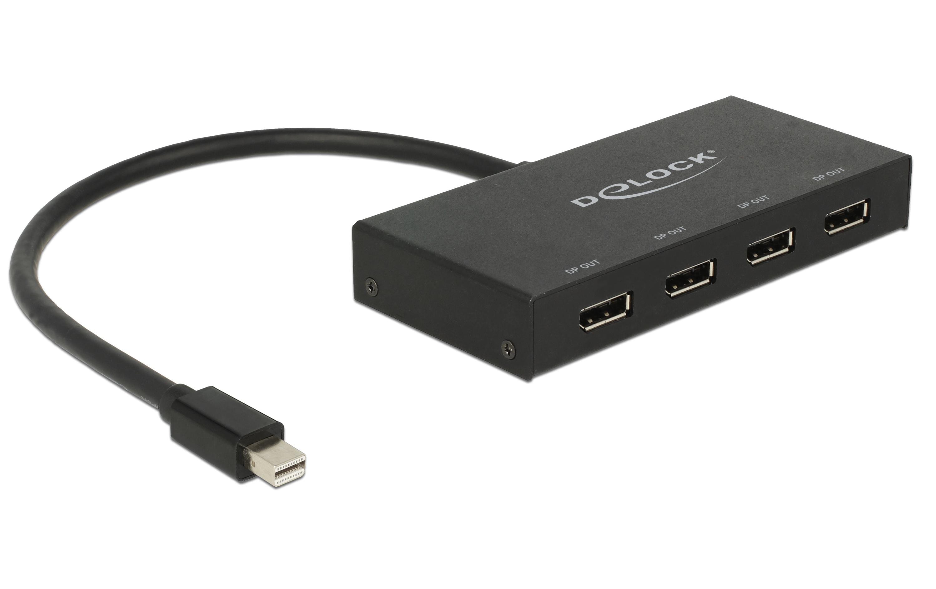 Delock Mini-Displayport zu 4xDisplayport Splitter 4 DP Geräte an 1x MiniDP Anschluss. DP V1.2 kaufen | Mediatech.ch