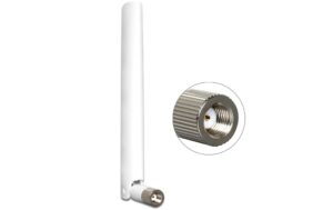 Delock WLAN Antenne, 2-5dBi, mit Kippgelenk RP-SMA Dualband 2.4 & 5Ghz, 10.8cm, weiss