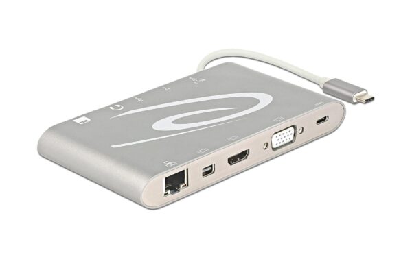 574918 - Mediatech Delock Dockingstation USB3.1-C 3xUSB3.0, Giga-LAN, HDMI,VGA,3.5mm Audio,SD