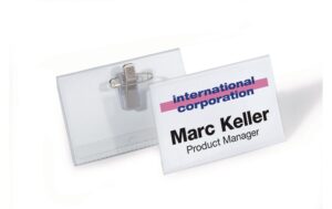 Durable Namensschild m. Kombiklemme 40x75mm Pack à 50 Stück