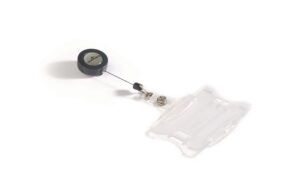 Durable Ausweishalter Hartbox für 1Ausweise offen, mit Clip und Jojo, Pack à 10 Stück
