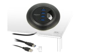 Delock Tisch-Hub 4 Port USB 3.0 4x USB 3.0 Typ-A Busche