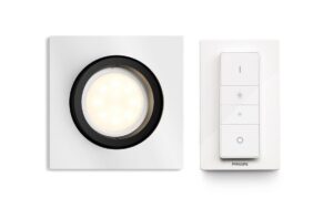 Philips Hue Einbauspot Milliskin eckig schwarz, mit Dimmerswitch, GU10, 250 lm