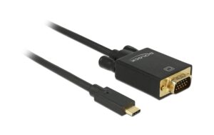 Delock USB-C - VGA Kabel, 1m Schwarz, Auflösung bis 1920 x 1080 @ 60 Hz kaufen Schweiz | Mediatech.ch