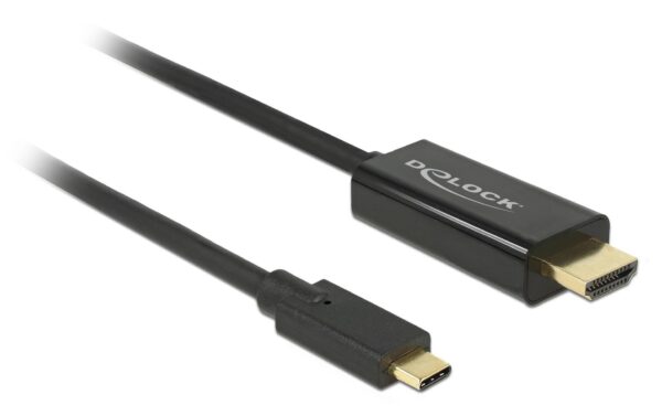 Delock USB-C - HDMI Kabel, 1m Schwarz, Auflösung bis 3820 x 2160 @ 60 Hz