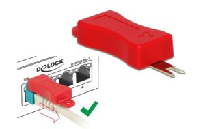 Delock RJ45 Verriegelungs Clips 20er Set verriegelt RJ-45 Kabel am Switch, Werkzeug