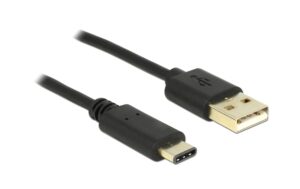 Delock USB2.0-Kabel A-TypC: 2m, schwarz max. 480Mbps, Typ-C kaufen | Mediatech.ch