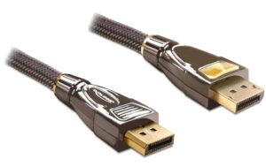 Delock DisplayPort - Displayport Kabel, 1m Schwarz, 3820x2160@60 Hz, Premium Qualität