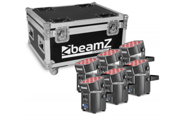 BeamZ Pro BBP60 Uplighter Set 6x BBP60 LED Akku-Scheinwerfer in Case