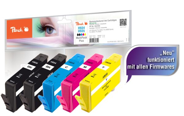 Peach Tinte HP Nr.934/935 MultiPack Plus je 2x bk 19ml je 1x c, m, y 8.1ml