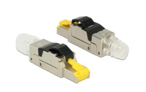 Delock Feldkonfektionierbarer RJ45 Stecker KAT6A (ISO/IEC), 10Gbps, toolless, Metal