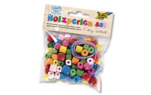 Folia Holzperlen eckig Packung à 88 Stück
