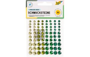 Folia Schmucksteine Sparkling Green 80 Stück, selbstklebend