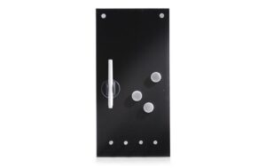 Zeller Present Memobord mit Haken schwarz Glas, 20x4x40cm