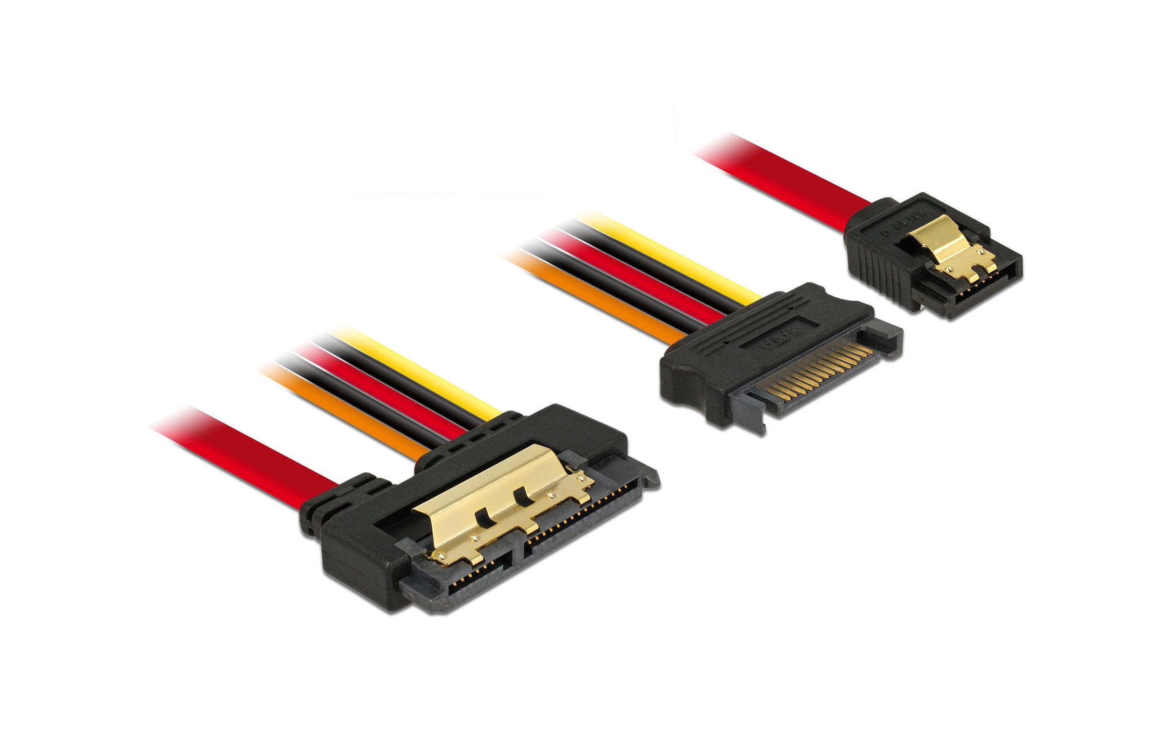 Delock SATA Kabel & SATA Strom, 30cm mit Metalclips für zuverlässiges einrasten kaufen Schweiz | Mediatech.ch