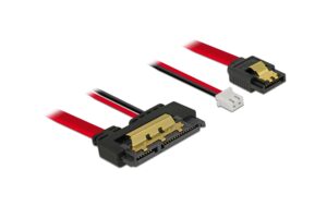 Delock SATA Kabel & 2Pin Strom, 30cm mit Metalclips für zuverlässiges einrasten