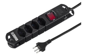 STEFFEN STEBA VARIABL Steckerleiste 4xT13 schwarz, mit Schalter, 3m Kabel kaufen Schweiz | Mediatech.ch