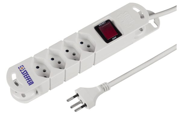STEFFEN STEBA VARIABL Steckerleiste 4xT13 weiss, mit Schalter, 3m Kabel kaufen Schweiz | Mediatech.ch