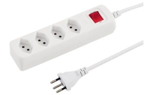 601679 - Mediatech STEFFEN POWER EASY Steckerleiste 4xT13 weiss, mit Schalter, 1.5m Kabel kaufen Schweiz | Mediatech.ch