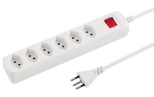 601681 - Mediatech STEFFEN POWER EASY Steckerleiste 6xT13 weiss, mit Schalter, 1.5m Kabel kaufen Schweiz | Mediatech.ch