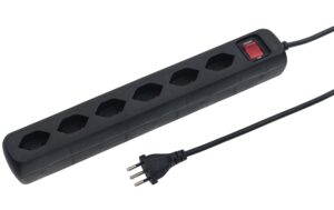 601682 - Mediatech STEFFEN POWER EASY Steckerleiste 6xT13 quer schwarz, mit Schalter, 1.5m Kabel kaufen Schweiz | Mediatech.ch