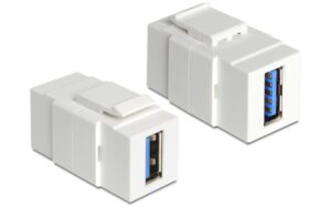Delock Keystone Jack: USB3.0 A-Buchse-A-Buchse, weiss kaufen Schweiz | Mediatech.ch