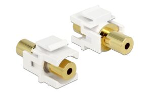 Delock Keystone Jack: 3.5mm Klinke Buchse-Buchse, weiss, vergoldet, 4Pin kaufen Schweiz | Mediatech.ch