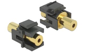 Delock Keystone Jack: 3.5mm Klinke Buchse-Buchse, schwarz, vergoldet, 4Pin kaufen Schweiz | Mediatech.ch