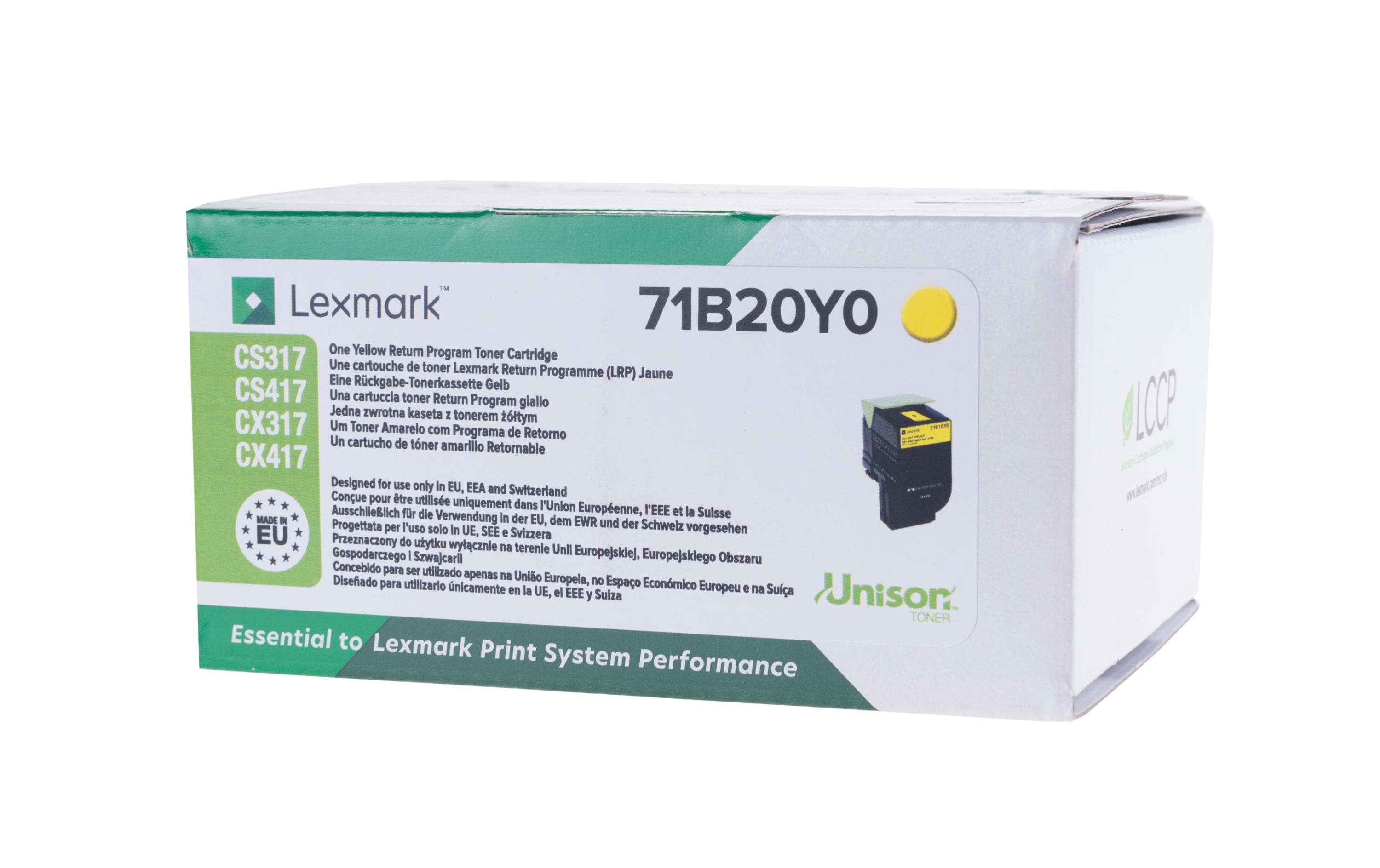 Toner Lexmark 71B20Y0 yellow, 1000 Seiten Lexmark CS/CX 317, 417, 517 kaufen Schweiz | Mediatech.ch