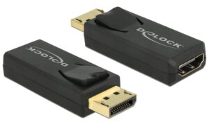 Monitoradapter DP-Stecker zu HDMI-Buchse schwarz, 4K Support, aktiv