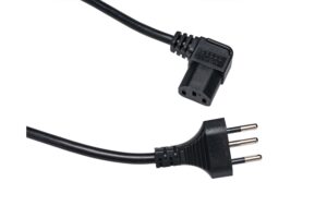 Diggelmann Netzkabel T12-C13 90 seitlich gewinkelt re 1 m, 3x 0.75 mm2, schwarz kaufen | Mediatech.ch