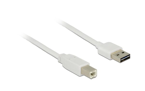Delock USB2.0-Kabel Easy A-B: 1m, weiss A Stecker beidseitig einsteckbar kaufen | Mediatech.ch