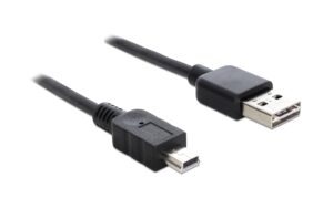 623064 - Mediatech Delock USB2.0-Kabel Easy A-MiniB: 0.5m, schwarz A Stecker beidseitig einsteckbar kaufen | Mediatech.ch