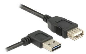 Delock USB2.0-Kabel Easy A-A: 0.5m, schwarz A Stecker nach links oder rechts gewinkelt kaufen | Mediatech.ch
