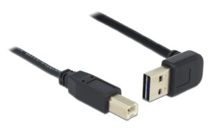 Delock USB2.0-Kabel Easy A-B: 0.5m, schwarz A Stecker nach oben oder unten gewinkelt kaufen | Mediatech.ch