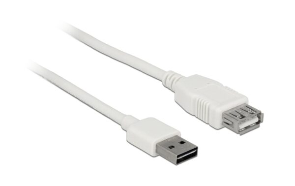 Delock USB2.0-Verlängerungskabel Easy, 2m, weiss A Stecker beidseitig einsteckbar kaufen | Mediatech.ch