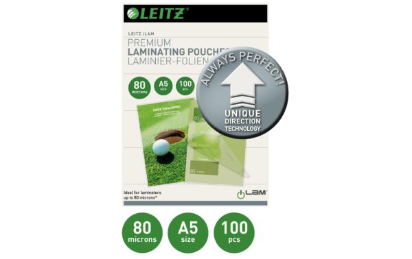 Leitz iLAM UDT Heisslaminierfolien A5 80 mic, 100 Stück