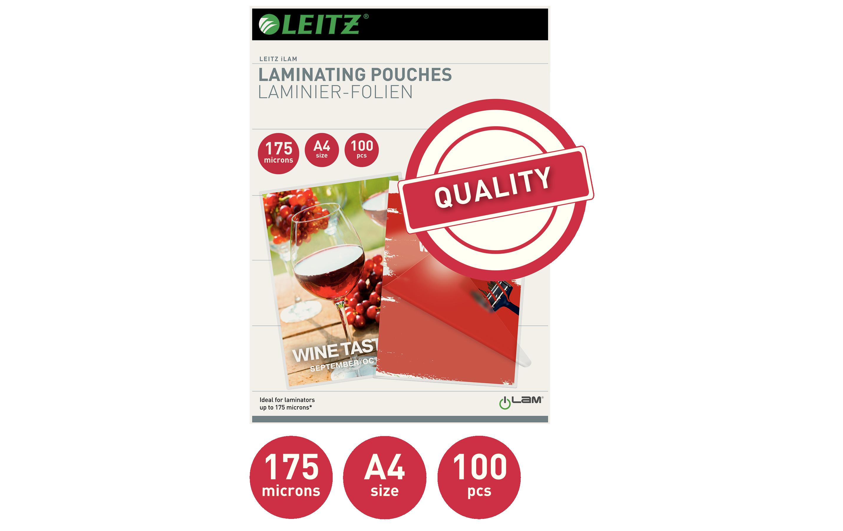 627376_2 - Mediatech Leitz Heisslaminierfolien A4 175 mic, 100 Stück
