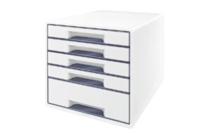 Leitz WOW CUBE perlweiss, 5 Schubladen