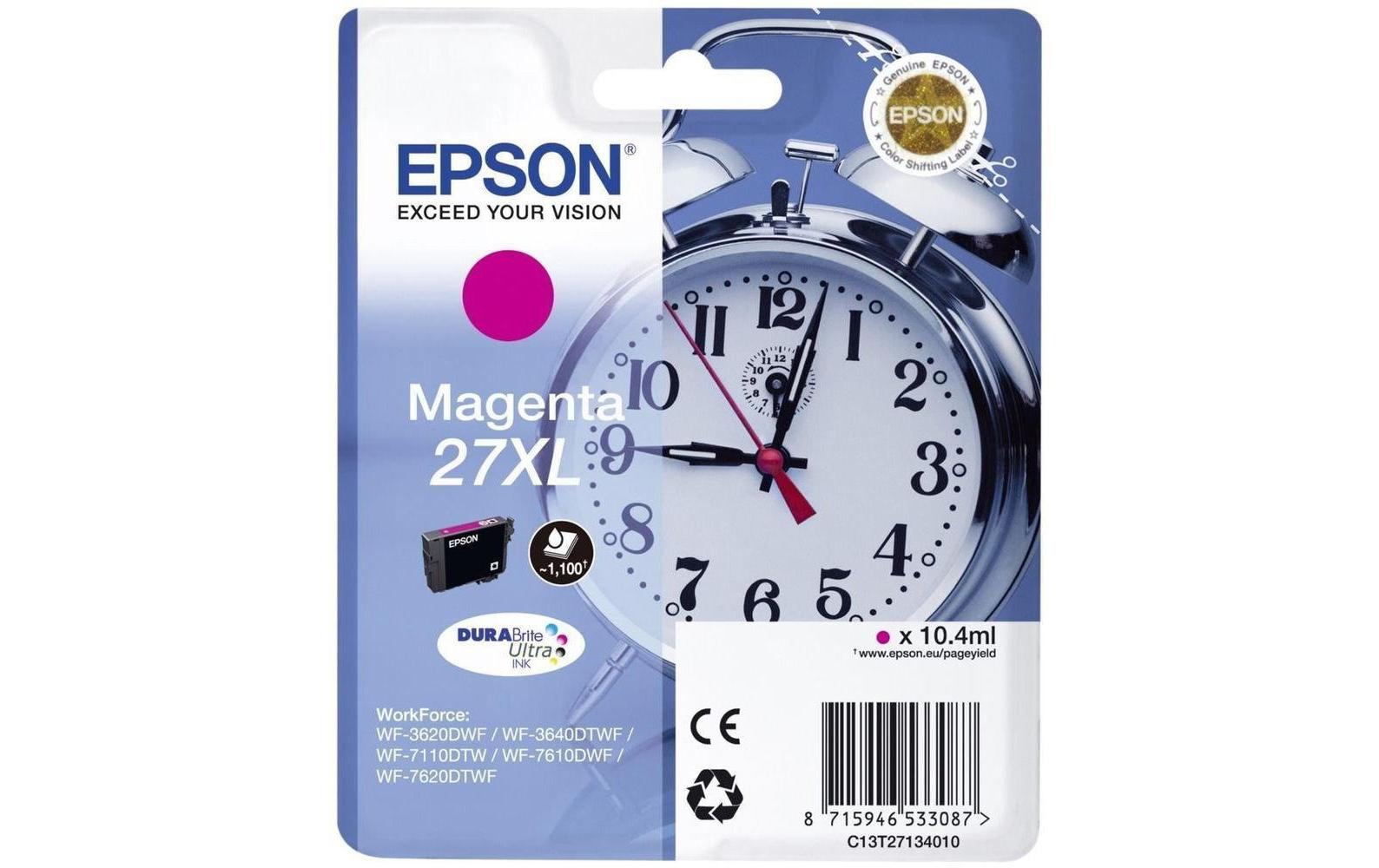 Tinte Epson C13T27134012 Nr. 27XL, magenta WF 3620/7620 1100 Seiten kaufen Schweiz | Mediatech.ch