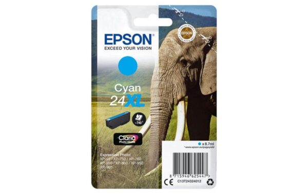Tinte Epson C13T24324012, Nr. 24XL, cyan Expression Photo XP-750, XP-850, XP-760,