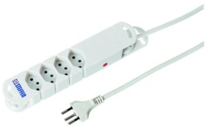 STEFFEN Steckerleiste STEBA VARIABL, 4xT13 3m Kabel, weiss, Reset-Knopf, mit Magnet kaufen Schweiz | Mediatech.ch