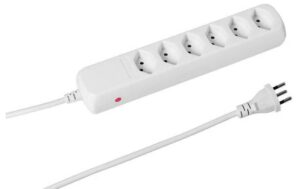 636821 - Mediatech STEFFEN POWER EASY Steckerleiste, 6xT13 weiss, mit Reset-Knopf, 1.5m Kabel kaufen Schweiz | Mediatech.ch