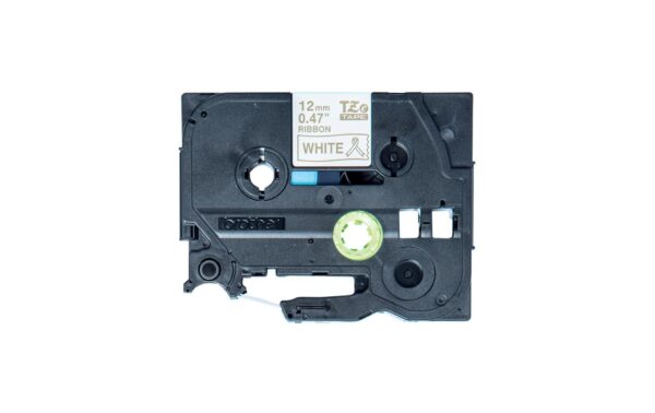 637030 - Mediatech Brother P-touch Schriftband TZE-R234 Stoffband,gold auf weiss, 12mm, 4m