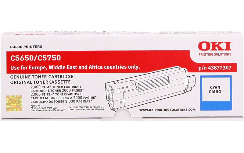 Toner cyan zu OKI C5650/5750 43872307, 2000 Seiten @5% Deckung kaufen Schweiz | Mediatech.ch