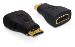 Delock Monitoradapter Mini-C HDMI zu HDMI Schwarz, HDMI-C Stecker auf HDMI-A Buchse