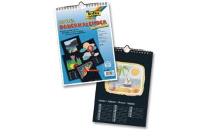Folia Dauerkalender A4 schwarz Grösse 21x29.7cm, schwarz, Druck silber