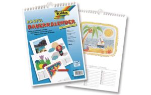 Folia Dauerkalender A4 weiss Grösse 21x29.7cm, weiss, Druck schwarz
