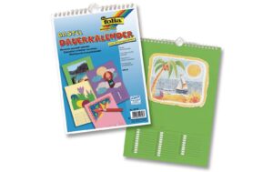 Folia Dauerkalender A4 farbig Grösse 21x29.7cm, farbig, Druck schwarz