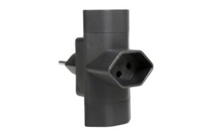 Schönenberger Abzweigstecker 3x T13 schwarz vertikal, ohne Kinderschutz